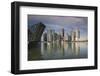 Singapore, Skyline with the Louis Vuitton Floating Shop-Walter Bibikow-Framed Photographic Print