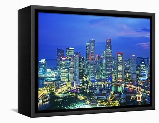 Singapore skyline-Murat Taner-Framed Stretched Canvas