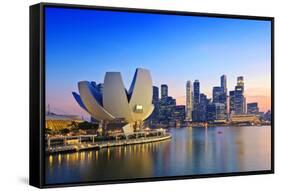 Singapore Skyline-noppasin wongchum-Framed Stretched Canvas