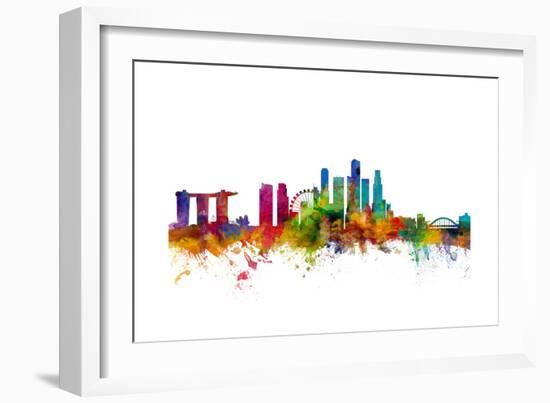 Singapore Skyline-Michael Tompsett-Framed Art Print