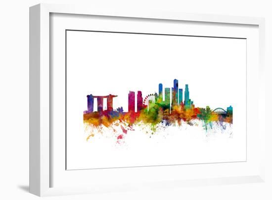 Singapore Skyline-Michael Tompsett-Framed Premium Giclee Print