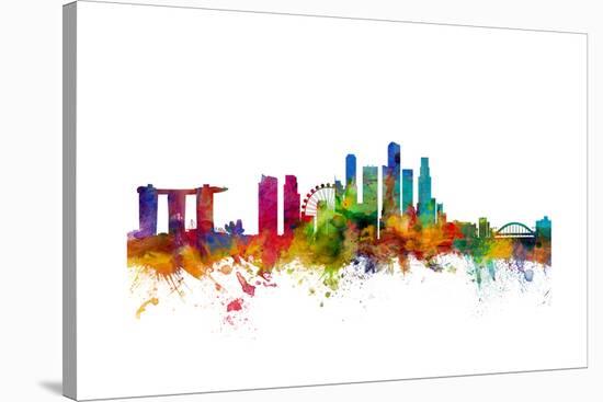 Singapore Skyline-Michael Tompsett-Stretched Canvas