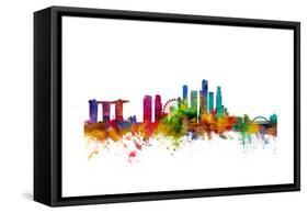 Singapore Skyline-Michael Tompsett-Framed Stretched Canvas