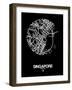 Singapore Street Map Black-NaxArt-Framed Art Print