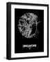 Singapore Street Map Black-NaxArt-Framed Art Print