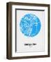 Singapore Street Map Blue-NaxArt-Framed Art Print