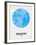 Singapore Street Map Blue-NaxArt-Framed Art Print