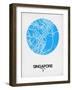 Singapore Street Map Blue-NaxArt-Framed Art Print