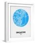 Singapore Street Map Blue-NaxArt-Framed Art Print