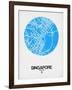 Singapore Street Map Blue-NaxArt-Framed Art Print