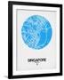 Singapore Street Map Blue-NaxArt-Framed Art Print