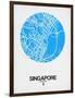 Singapore Street Map Blue-NaxArt-Framed Art Print