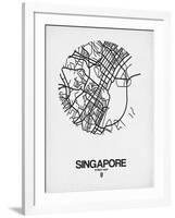 Singapore Street Map Blue-NaxArt-Framed Art Print