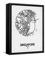 Singapore Street Map Blue-NaxArt-Framed Stretched Canvas