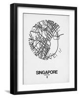 Singapore Street Map Blue-NaxArt-Framed Art Print