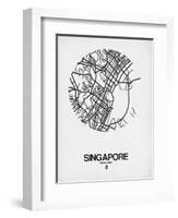 Singapore Street Map Blue-NaxArt-Framed Art Print