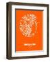 Singapore Street Map Orange-NaxArt-Framed Art Print