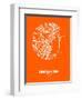 Singapore Street Map Orange-NaxArt-Framed Art Print