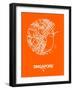 Singapore Street Map Orange-NaxArt-Framed Art Print