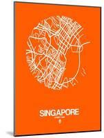 Singapore Street Map Orange-NaxArt-Mounted Art Print