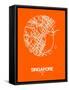 Singapore Street Map Orange-NaxArt-Framed Stretched Canvas