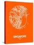 Singapore Street Map Orange-NaxArt-Stretched Canvas