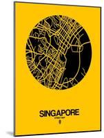 Singapore Street Map Yellow-null-Mounted Art Print