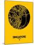 Singapore Street Map Yellow-null-Mounted Art Print