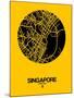 Singapore Street Map Yellow-NaxArt-Mounted Art Print