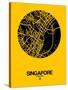 Singapore Street Map Yellow-NaxArt-Stretched Canvas