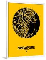 Singapore Street Map Yellow-NaxArt-Framed Art Print