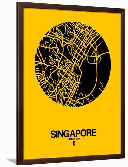 Singapore Street Map Yellow-NaxArt-Framed Art Print