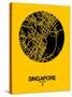 Singapore Street Map Yellow-NaxArt-Stretched Canvas