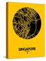 Singapore Street Map Yellow-NaxArt-Stretched Canvas