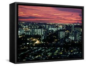 Singapore Sunset Over City-null-Framed Stretched Canvas