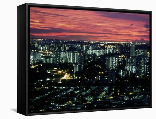 Singapore Sunset Over City-null-Framed Stretched Canvas