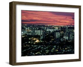 Singapore Sunset Over City-null-Framed Premium Photographic Print