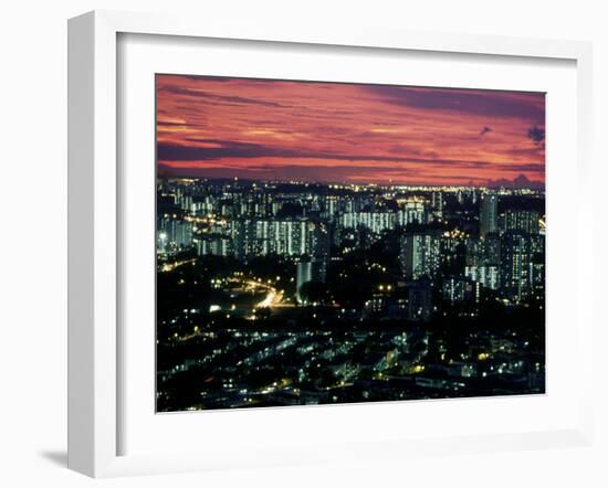 Singapore Sunset Over City-null-Framed Premium Photographic Print