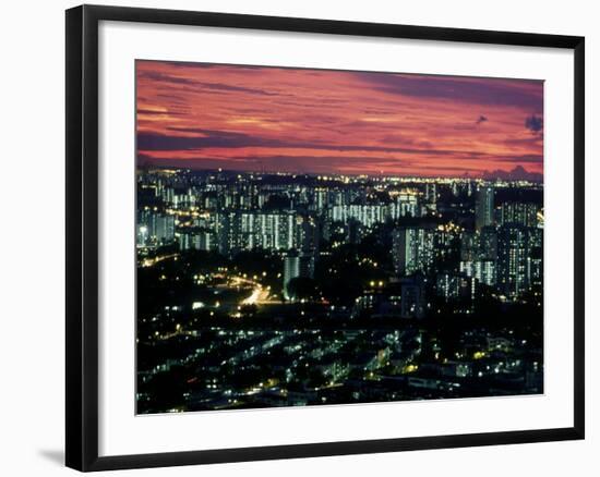 Singapore Sunset Over City-null-Framed Photographic Print