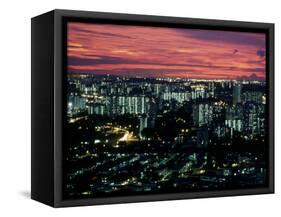 Singapore Sunset Over City-null-Framed Stretched Canvas