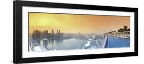 Singapore, Swimmingpool and Singapore Skyline on the 57th Floor of Marina Bay Sands Resort-Michele Falzone-Framed Photographic Print