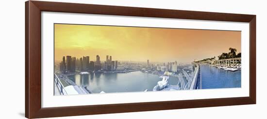 Singapore, Swimmingpool and Singapore Skyline on the 57th Floor of Marina Bay Sands Resort-Michele Falzone-Framed Photographic Print