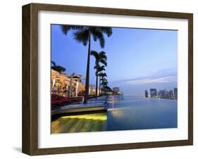 Singapore, Swimmingpool and Singapore Skyline on the 57th Floor of Marina Bay Sands Resort-Michele Falzone-Framed Photographic Print