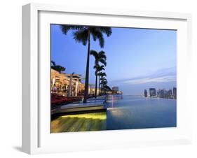 Singapore, Swimmingpool and Singapore Skyline on the 57th Floor of Marina Bay Sands Resort-Michele Falzone-Framed Photographic Print