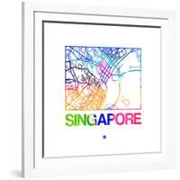 Singapore Watercolor Street Map-NaxArt-Framed Art Print