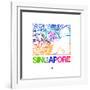 Singapore Watercolor Street Map-NaxArt-Framed Art Print