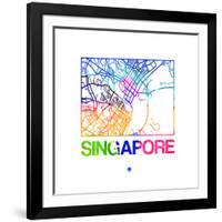 Singapore Watercolor Street Map-NaxArt-Framed Art Print