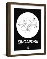 Singapore White Subway Map-NaxArt-Framed Art Print