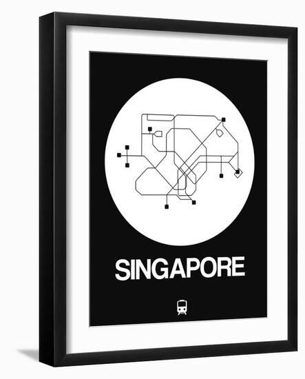 Singapore White Subway Map-NaxArt-Framed Art Print