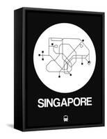 Singapore White Subway Map-NaxArt-Framed Stretched Canvas